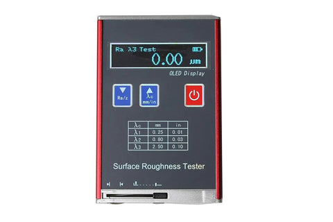 Front view of Portable Digital Surface Roughness Meter For Pros On The Go With USB Data Output Ra 0.05 To 15.0 Microns, Rz 0.1 To 50 Microns