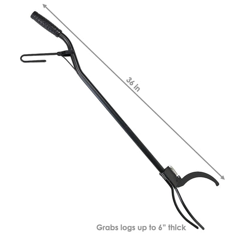 36 Inch Steel Log Tongs For Fire Pit Maneuvering Hot Embers Safely Easy Grip Handle Makes Tending Backyard Campfires A Breeze Weekend Warrior Approved Tool For Rearranging Seasoned Logs Without Burning Your Mitts During Cozy Nights Outdoors
