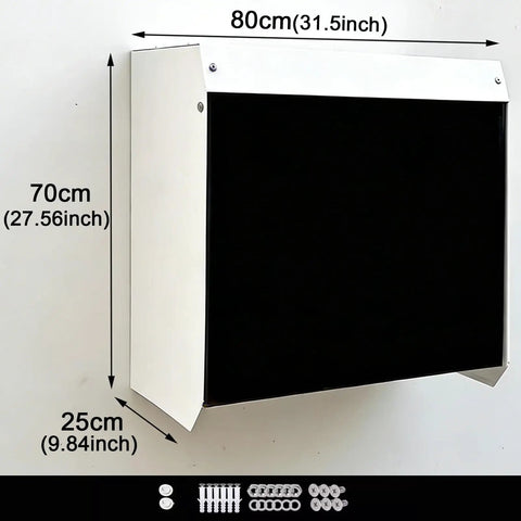 Hella Durable Heavy Duty EV Charger Weatherproof Shell on wall with dimensions 80cm x 70cm x 25cm, durable steel design.