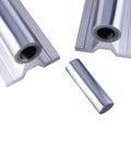Close-up of Four 1500mm SBR20 Linear Rails Kit With Eight SBR20UU Blocks For CNC Machines And 3D Printers Built Tough With Fully Supported Ball Bearing Guide Rails Includes Dowels And Hardware