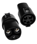 Premium SAE J1772 Type One To Tesla EVSE Charger Adapter for Model Three Y X S, black connectors, compact and durable design.