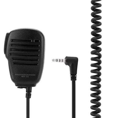 Hands Free Speaker Microphone With 3.5mm Interface For VX Radios showing clip-on design and coiled wire for clear communications
