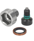 Awesome FtVogue M12x1.75 Stainless Oil Drain Plug Self Tapping Thread Repair Kit Saves Your Damaged Oil Pan And Keeps Your Engine Running Smooth Without The Cost. stainless M12x1.75 oil drain plug kit with washer, shown in angled product view