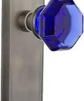 New York Plate Privacy Waldorf Cobalt Door Knob Set In Antique Pewter Finish Solid Brass Two And Three Eighths Inch Backset