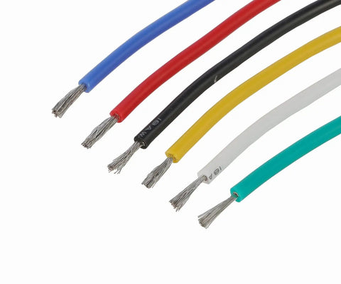 18 AWG Silicone Insulated Stranded Wire Kit With Tinned Copper, Pro Grade Ultra Flexible For Automotive Wiring, 6 Colors, 13.2 Ft Each (4 M), Easy Soldering, Low Impedance, Durable Rubber Coated Wire