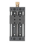 Beefy Heavy Duty Manual Screw Drive Linear Actuator With Aluminum Alloy Body, 75mm Stroke, 10kg Load Capacity, CNC Machinery Automation Equipment, Adjustable Slide Table Stage For Precision Motion Control, front view