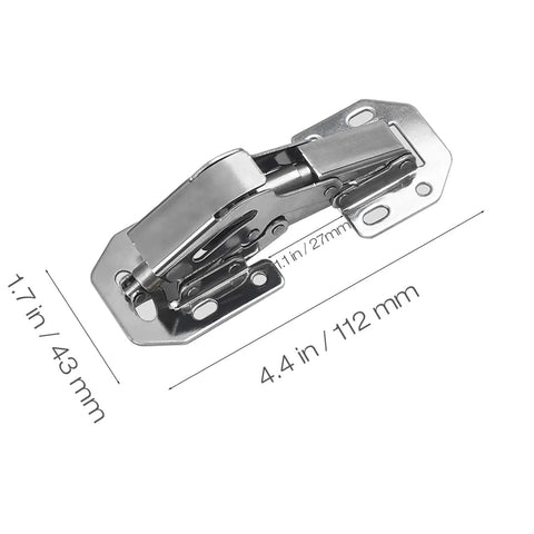 8 Pack Easy Install Cabinet Hinges With Full Overlay And Inset Design Soft Close For Doors, Drawers, And Cupboards, dimensions view.