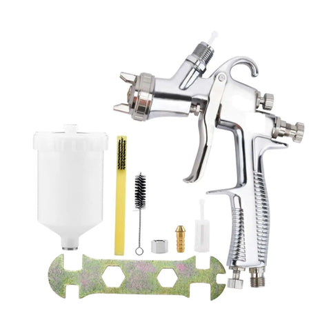 Slick Top Shelf Handheld Paint Sprayer With Hella Fine Atomization And Detachable Nozzle For Water Based Finish Coating components laid out.