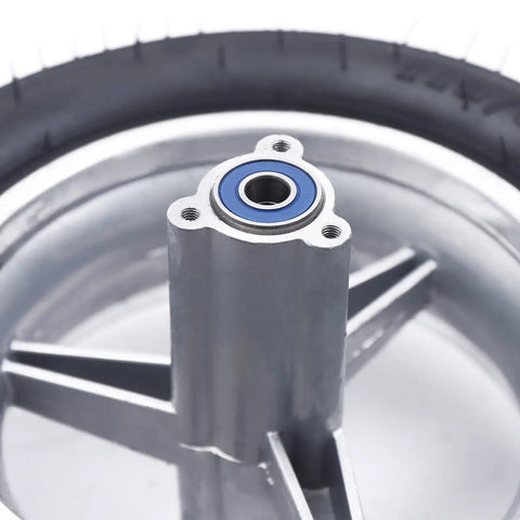 Close-up of Rear Wheel Tire With Bearings for 49cc Mini Pocket Rocket Bike 110/50-6.5 showing the axle hub detail.