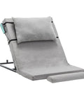 Ultimate Electric Adjustable Bed Backrest Lift Assist With Smooth Remote Recline From 4 To 68 Degrees in gray fabric with cushion.