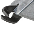 Close-up of Turbo Sheet Metal Shear Attachment for Drills showing durable lightweight aluminum head and cutting blade