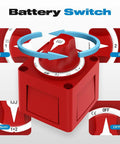 Red Heavy Duty 300A Battery Disconnect Switch 4 Position 1 Both 2 Off With Knob Make Before Break Contact Design