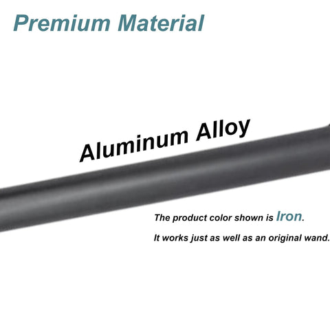 Close-up of iron-colored aluminum alloy section of Long Reach Aluminum Extension Wand for Cordless Stick Vacuums with Quick Release 28.3 Inch Replacement Part for Dyson V7 V8 V10 V11 V15 Series Heavy Duty Build Easy Snap Fit.