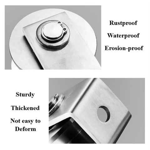 Built Tough 304 Stainless Steel Groove Caster Wheel For Sliding And Rolling Gates Rustproof waterproof thickened sturdy design close-up