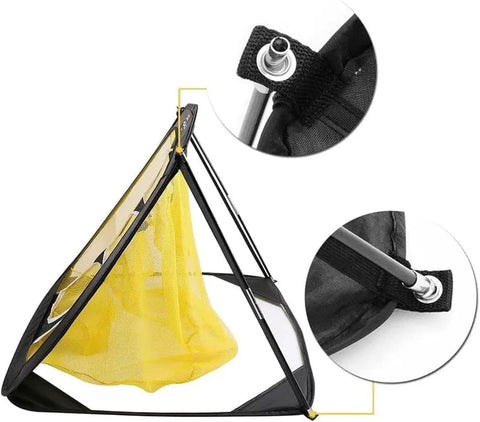 Side view of Chipping Net Pop Up Golf Net For Backyard Driving And Indoor Outdoor Practice Improve Short Game Accuracy with details.