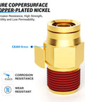 Push To Connect Air Brake And Air Line Fittings 1 Quarter Inch Tube OD To 3 Eighth Inch NPT Thread DOT Straight Out Pipe Connectors