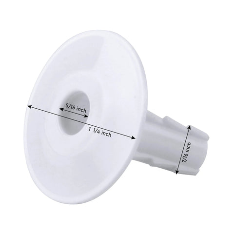 Skywalker white single feed-through cable bushing, front view; 5/16 in hole, 100-piece set