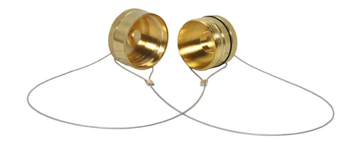 Metal Dust Cap And Plug Set For One And One Quarter Inch NPT Wet Line Wing Nut Hydraulic Quick Disconnect Coupler And Coupling Brass And Steel Build Rust And Corrosion Resistant