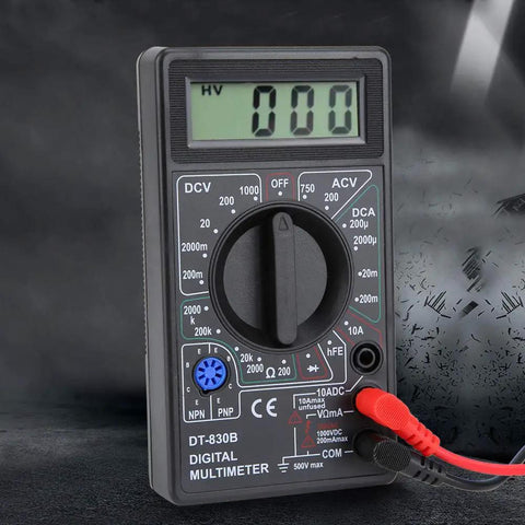 Portable Digital Multimeter with LCD Display for DIYers and Pros, Measures AC DC Voltage, Current, Resistance, Continuity