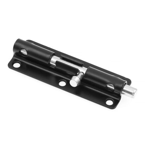 Heavy Duty Five Inch Slide Barrel Bolt Latch Built Like A Tank For Quick Install And All Weather Matte Black Finish To Secure Yard Gates Sheds And Home Privacy Doors