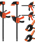 Straight Up Badass Six Piece Wood Clamping Kit Featuring Quick Release Bar Grips and Heavy Duty Spring Tools for Knockout Craft Projects.