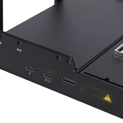Badass External Gpu Dock Featuring Pcie 4.0 X4 And Oculink For Rtx 4090 And Rx 7900 Graphics Cards With Thunderbolt Access ports and connections.