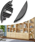 50 Pairs Woodworking Invisible Connectors 45 Degree Plywood Joint Fasteners Cabinet Shelf Hardware showing black nylon tenon clips.