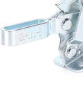 Close-up of Two Pack Welding Toggle Clamp Horizontal Quick Release Hand Tool for Fixture, metal construction, model GH-102-B.