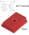 Premium Aluminum Alloy T Slot Nut For Woodworking Holds Tight On Table Saws Miter Saws Drill Press Tables Milling Machines With Secure Fit, red M6 T-Track slider.