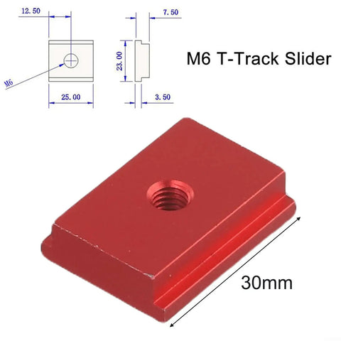 Premium Aluminum Alloy T Slot Nut For Woodworking Holds Tight On Table Saws Miter Saws Drill Press Tables Milling Machines With Secure Fit, red M6 T-Track slider.