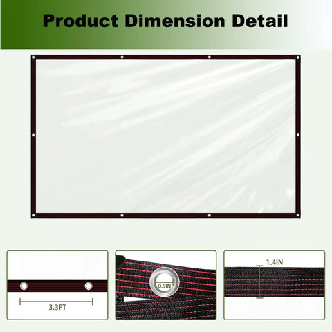 Ultra Clear 4.7 Mil Tarp With Grommets, 8x10 Ft dimensions and grommet detail featuring clear vinyl material for garden use