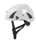 High-Grade Safety Helmet With 2DRY Quick-Dry Liner, ANSI Certified White Work Gear, Durable ABS Exterior, HD Core, Side View
