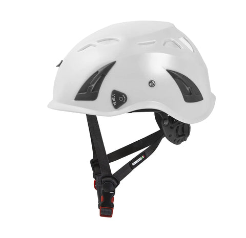 High-Grade Safety Helmet With 2DRY Quick-Dry Liner, ANSI Certified White Work Gear, Durable ABS Exterior, HD Core, Side View
