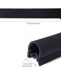 Close-up of 4 Pack Cable Management Sleeve With Zipper 19 To 20 Inch Length Neoprene Wire Wrap showing dimensions and material.