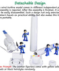 Wind Turbine Toy Clockwork Generator Model STEM Science Kit For Kids And Makers with detachable parts and figurines.