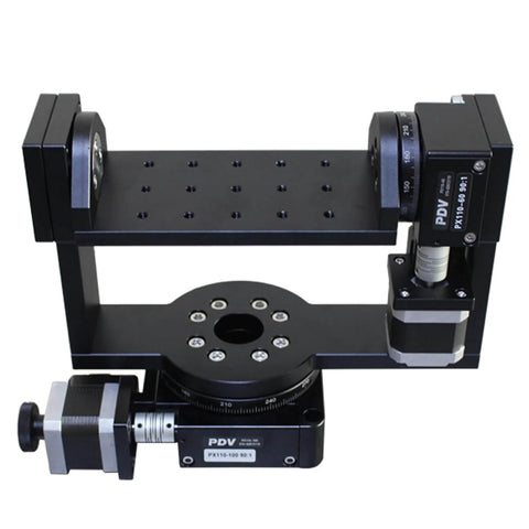 Electric Rotary Table 360 Degrees Angle Rotary Table With Hollow Index Plate and U Shaped Arm in anodized aluminium alloy for CNC work