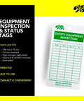 Safety Equipment Inspection Notice for Hazard and Accident Prevention Tags, All In One Lockout Gear Tag Kit, green and white tag