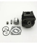 Thinking Process: 44mm engine repair kit with cylinder, piston, bearings, and seals on white background