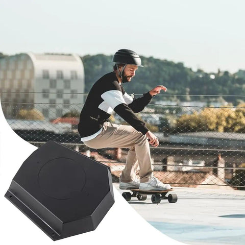 Legit Heavy Duty Electric Longboard Battery Enclosure Built Rock Solid For Daily Shredding Sessions With Separate Controller Housing And Quick Twist Lock Installation Kit on a skateboard.