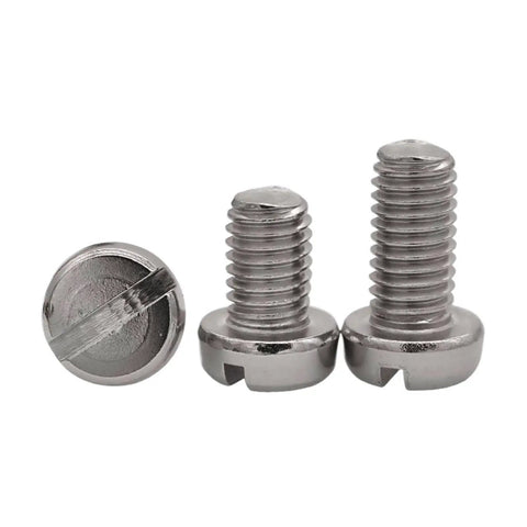 Badass M2 Slotted Cheese Head Screw Caps With Rust Resistant Stainless Body 20mm Length For Garage Tinkers And Pro Crews 304 Steel Fastener Collection 2000 Piece Bulk Pack Tight Grip side view of screws