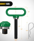 Five Eighths Inch Beefed Up Heavy Duty Neodymium Magnetic Trailer Hitch Pin in Green for Lawn Mower Tractor ATV and Tow Cargo