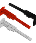 Mini Plastic Vernier Caliper Set 0 To 3 Inches 0.05mm Precision Double Scale Sliding Gauge For DIYers And Mechanics in three colors.