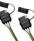 17.5 Inch 4 Pin To 4 Pin Trailer Light Wiring Connector Adapter Y Splitter Cable Extension For Tailgate Lights And Trailer Lights Plug And Play Waterproof Cap