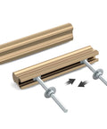 10 Pack Dope Adjustable Cabinet Drawer Pulls in Champagne Bronze, 4 Inch Length, 102mm, showing front and fastening view