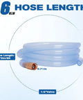 Heavy Duty Gas Siphon Hose Pump For Dead Simple Fuel And Water Transfer Featuring Half Inch Bore And Knockout Flow Speed Built For Pro Level Jobs Without Any Extra Drama - 6ft clear tube with brass valve.