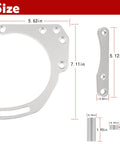 Low Mount Alternator Bracket With Double Hump Heads Adjustable Billet Kit For Small Block Chevy SBC 305 327 350 V8 detailed dimensions