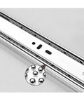 Heavy Duty Steel Drawer Slides With Quiet Bearings Three Section Guide Rails Double Row Stainless Steel Ball Bearings 300mm Cabinet Drawer Tracks Sturdy 38kg Load Smooth Quiet Sliding For Kitchen Cabinets close-up of steel rail and ball bearings