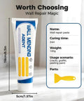 All In One Wall Patch Repair Paste Kit For Drywall Cracks And Holes, Quick Drying Mending Agent with dimensions and description table