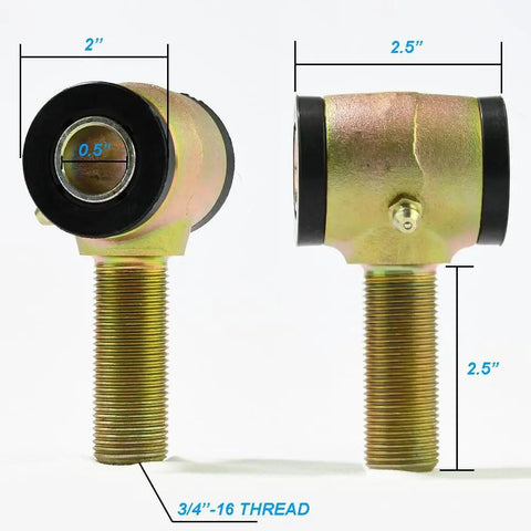 Beefy Three Quarter Inch Threaded Bushing Kit For Four Link Suspension With Heavy Duty Polyurethane Bushings Includes Right And Left Hand Thread Bushings And One Half Inch Bolt Hole Set
