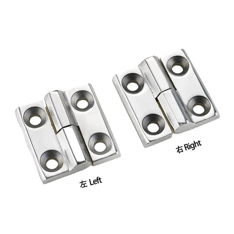 Heavy duty stainless steel hinge for industrial machinery, featuring polished 304 stainless steel, corrosion resistance, and high load capacity.